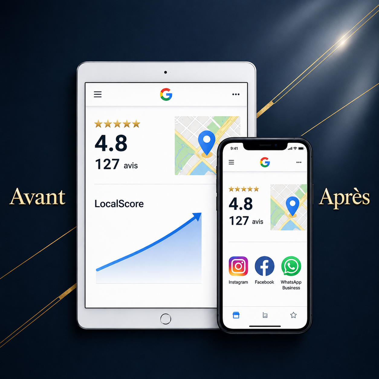 R&G Visibilité - présence locale Google, Instagram, Facebook et WhatsApp Business